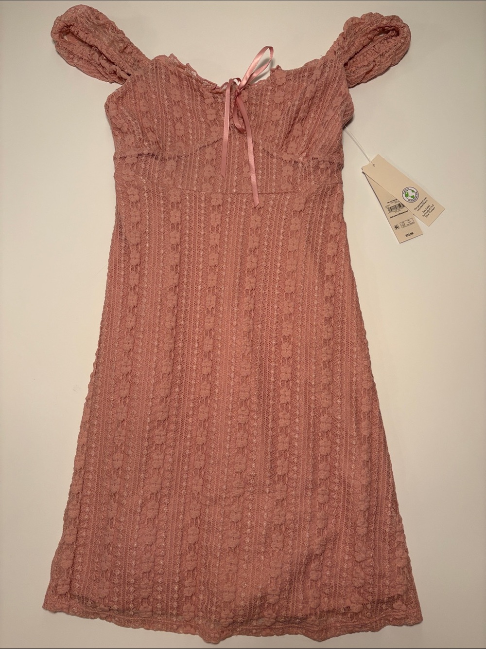 Blush Pink Lace Midi Dress